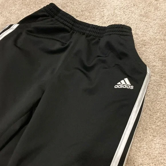 Adidas Girl’s Black Joggers with Iconic White Stripes Sz. M-10/12 - Picture 2 of 6